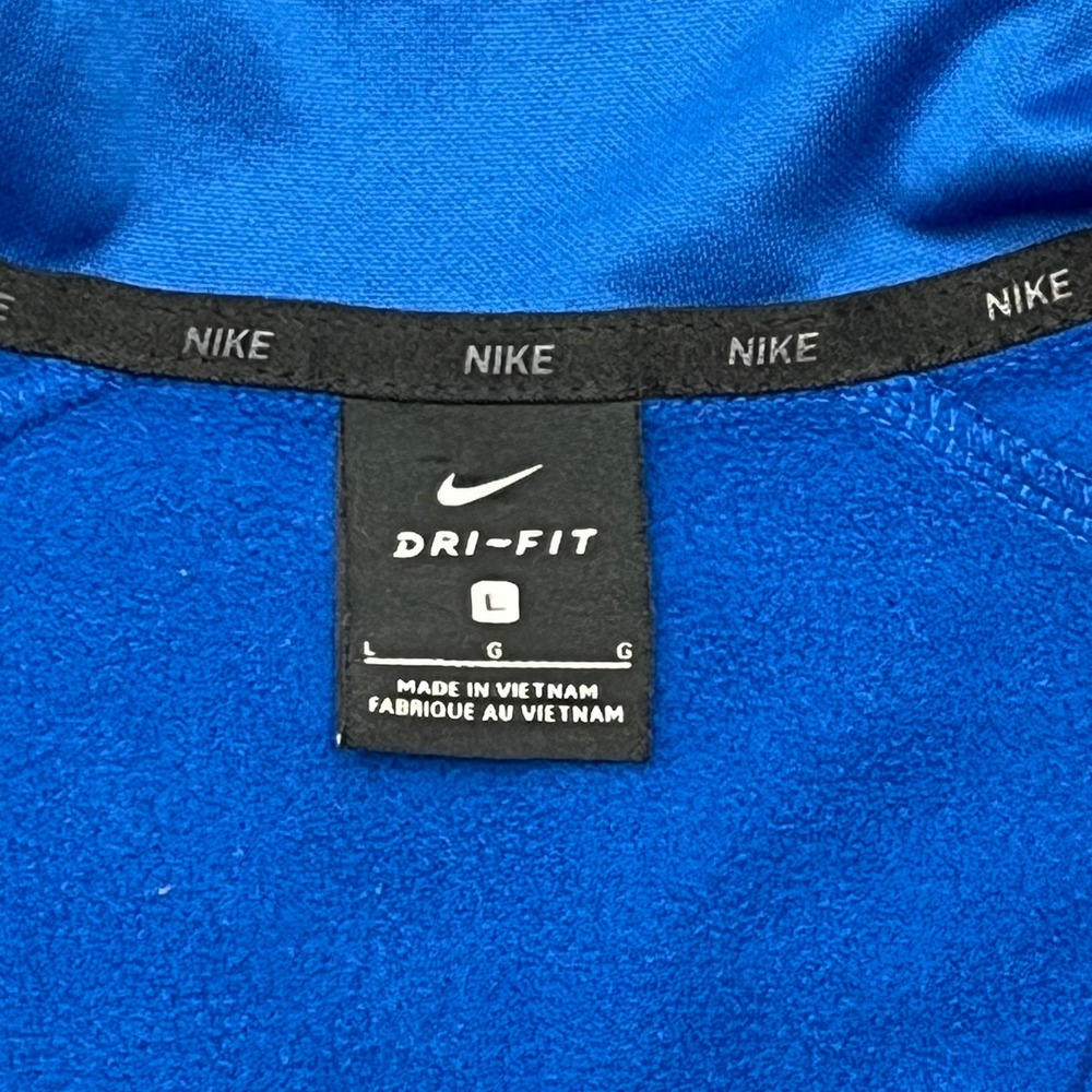 Nike Mens Dri-FIT 1/4 Zip Pullover Sweatshirt Royal Blue Training Top Size L - Picture 3 of 9
